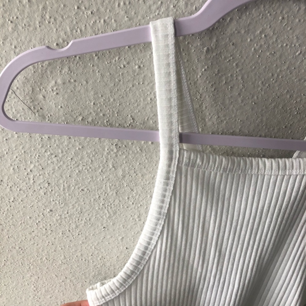 Urban Outfitters White Ribbed High Neck Tank Top - Picture 2 of 8